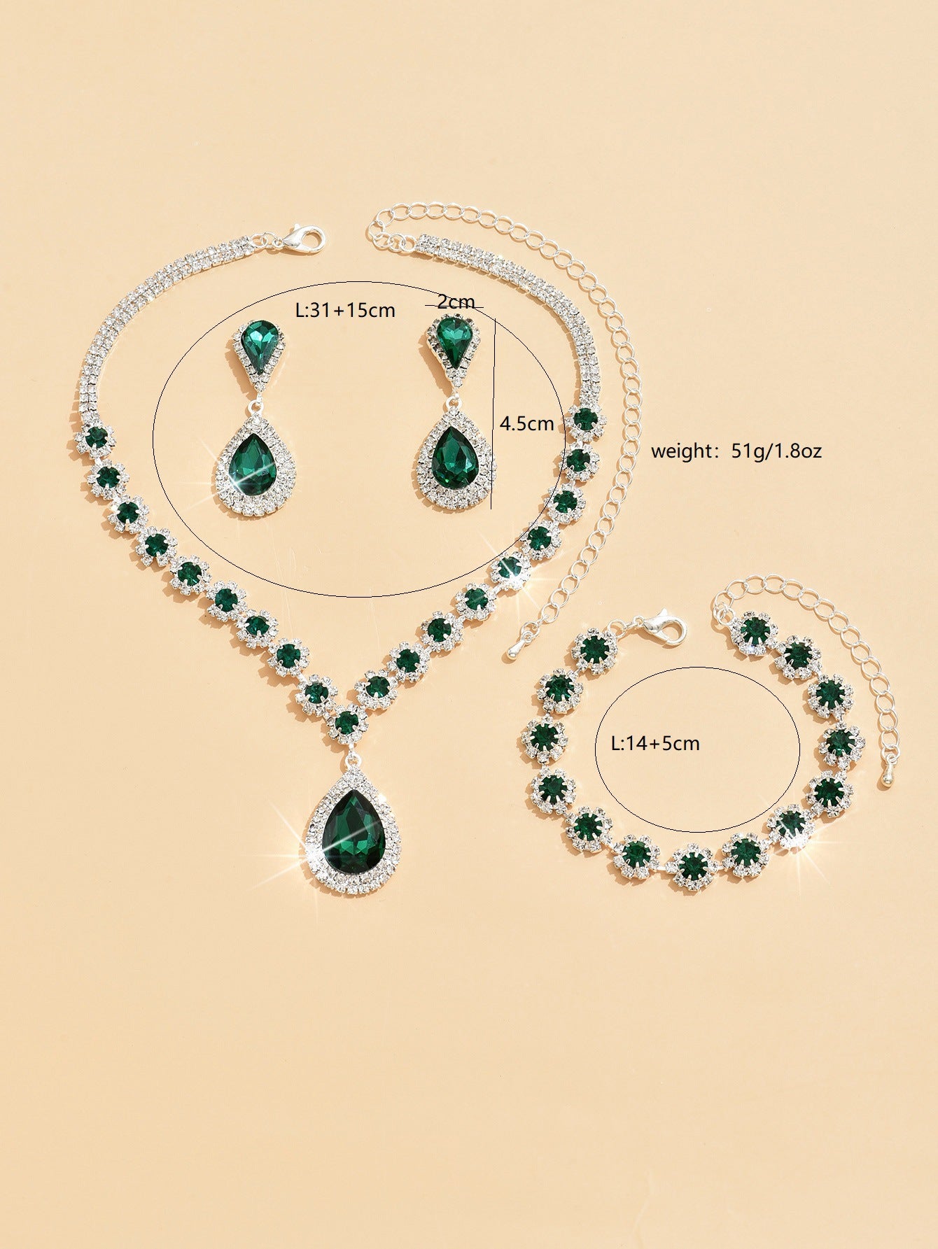 Bridal Fashion Jewelry Set – 3pcs